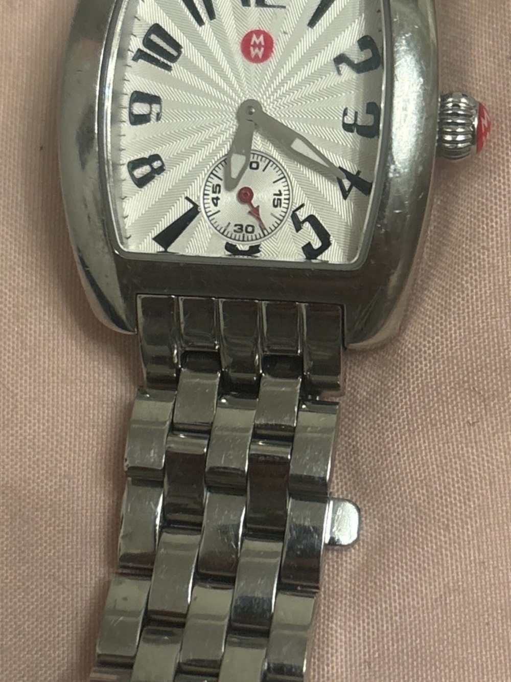 Michele Stainless Steel Silver White Dial Bracelet Watch - Picture 6 of 6